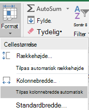 Billede af startside > Formatér > Autotilpas kolonnebredde
