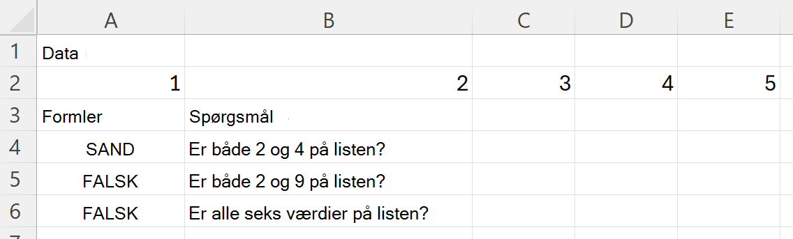 Brug af HASALL til at kontrollere, om et område indeholder alle værdierne i et sæt