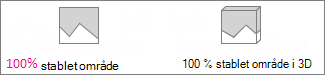 100 % stablede områdediagrammer og 100 % stablede områdediagrammer i 3D