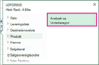 Knappen Analysér op i feltet Gennemse