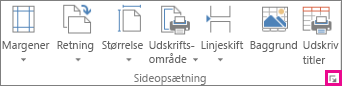 Dialogboksstarter i gruppen Sideopsætning