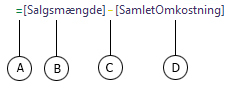 Formel for beregnet kolonne