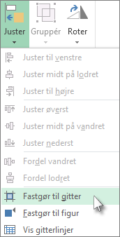Fastgøre til gitter eller figur