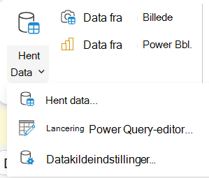 Menuen Hent data på båndet.