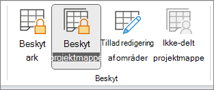 Beskyt projektmappe fremhævet