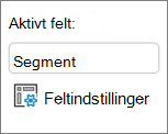 Kommandoen Feltindstillinger til ændring af layout for elementetiket