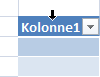 Markørpil til tabelkolonne