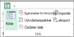 Klik på XML på Værktøjslinjen Hurtig adgang