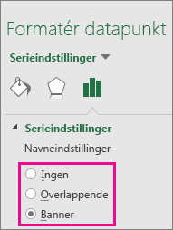 Opgaverude i Formatér datanavn, der viser indstillingerne for et træstrukturdiagram