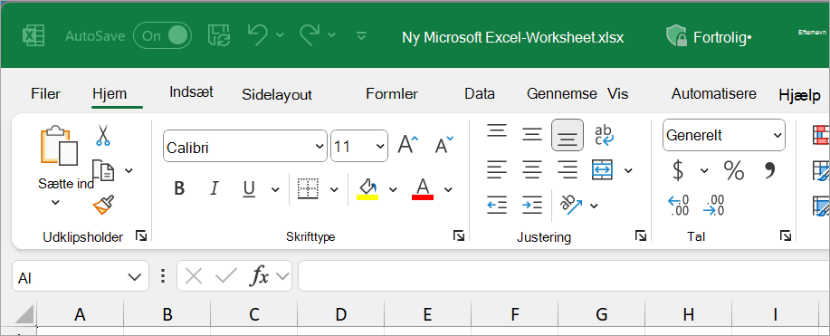 Ny Excel-fil