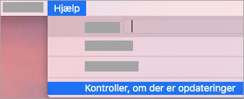 Hjælp > Søg efter Opdateringer