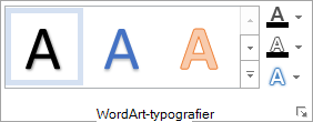 Gruppen WordArt-typografier