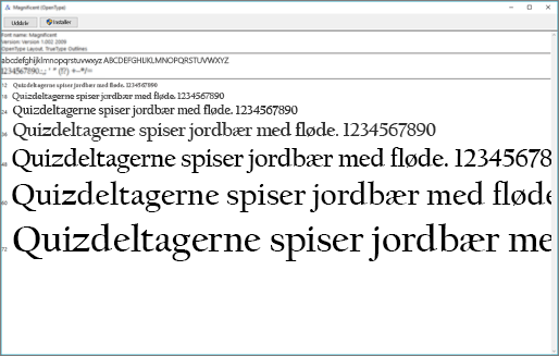 Med Windows Skrifttypefremviser kan du få vist og installere skrifftyper på din Windows-computer