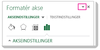 Øverste del af ruden Formater akse med vinklen fremhævet