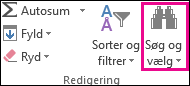 Find & vælg i gruppen Redigering under fanen Startside