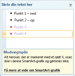 Tekstrude med rødt X