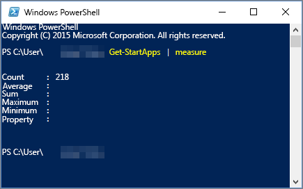 Windows PowerShell-script med antal apps