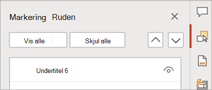 Viser PowerPoint-rude med faner