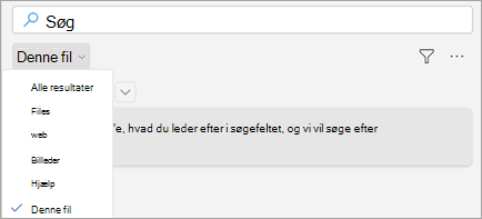 Viser søgning i Word