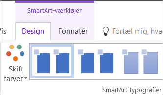 Knappen Skift farver på fanen SmartArt-værktøjer – Design