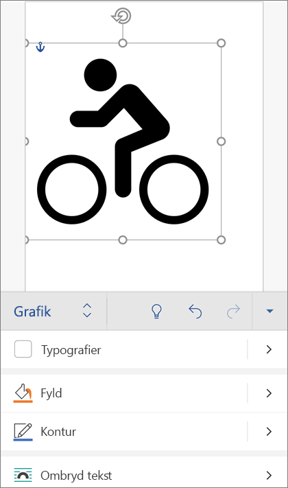 Et SVG-billede markeret, der viser fanen Grafik på båndet