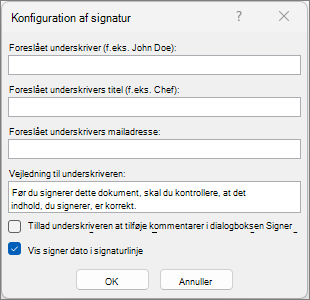 Dialogboksen Signaturindstilling