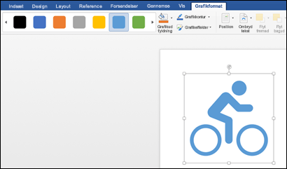 Typografigalleriet med en lyseblå typografi anvendt på en grafik af en cykel