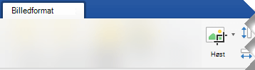 Indstillingen Beskær på fanen Billedformat i Word 2019.