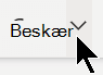 Indstillingen Beskær på fanen Billede.