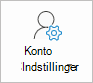 Knappen Indstillinger for Outlook-konto