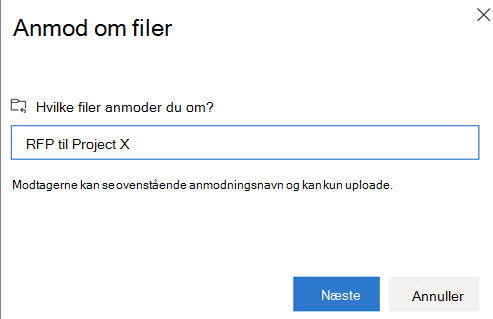 Brugergrænseflade til valg af filer