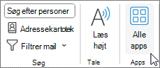 Knappen Alle apps i Outlook til Windows