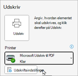 Klassiske udskriftsindstillinger for outlook-filer