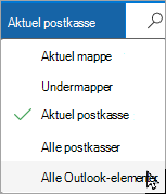 Brug rullemenuen til at vælge en anden postkasse eller undermappe.