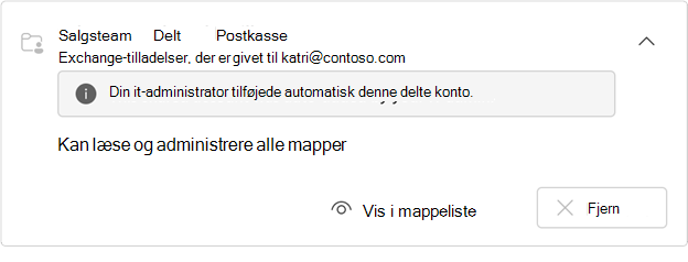Skjult automatisk tilknyttet postkasse