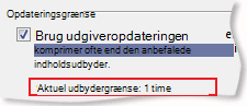 Indstilling af opdateringsbegrænsning for RSS-opdateringer