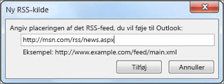 Angiv URL-adressen for RSS-feed