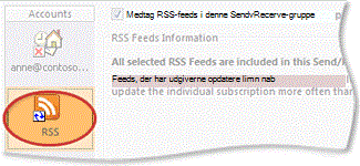 RSS i en Send/modtag-gruppe
