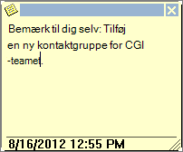 Skrive en note