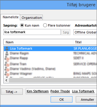 Føj brugere til et tilladelsesniveau