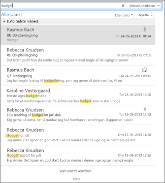 Resultater af avanceret søgning
