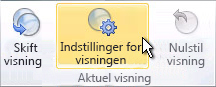 Kommandoen Visningsindstillinger på båndet