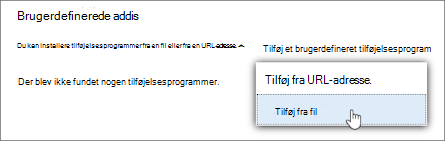 Brugerdefinerede tilføjelsesprogrammer