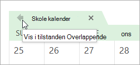 Klik på pilen Vis i tilstanden Overlappende