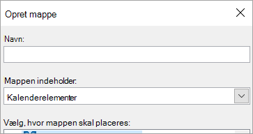 Dialogboksen Opret ny mappe
