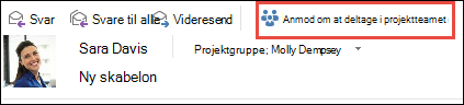 Anmod om at tilmelde dig en gruppe fra en mail