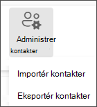 Vælg Importér kontakter fra menuen Administrer