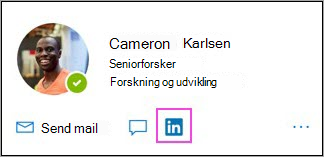 Visning af LinkedIn-ikon på profilkort