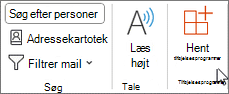 Vælg Hent tilføjelsesprogrammer på båndet.