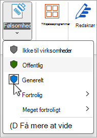 Menuen Følsomhedsmærkater